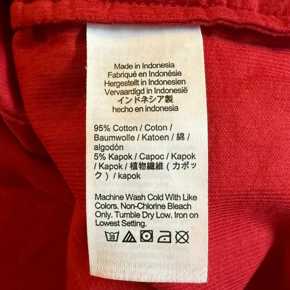 NWOT Madewell Easy Y-Neck Button-Up Shirt in Red Corduroy size XS - Picture 6 of 6
